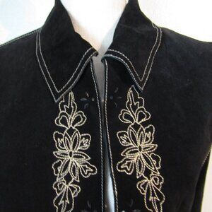 Coldwater Creek Leather Open Vest M